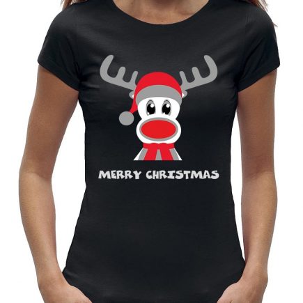 Foute kerstT-shirt dames merry-christmas